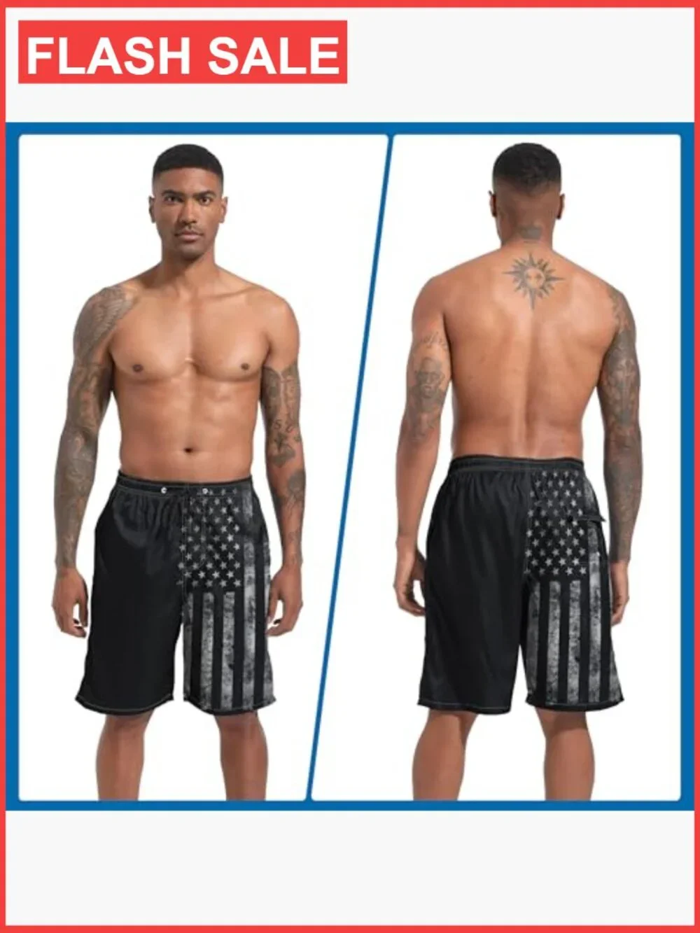 Mens Swim Trunks with Compression Liner 9
